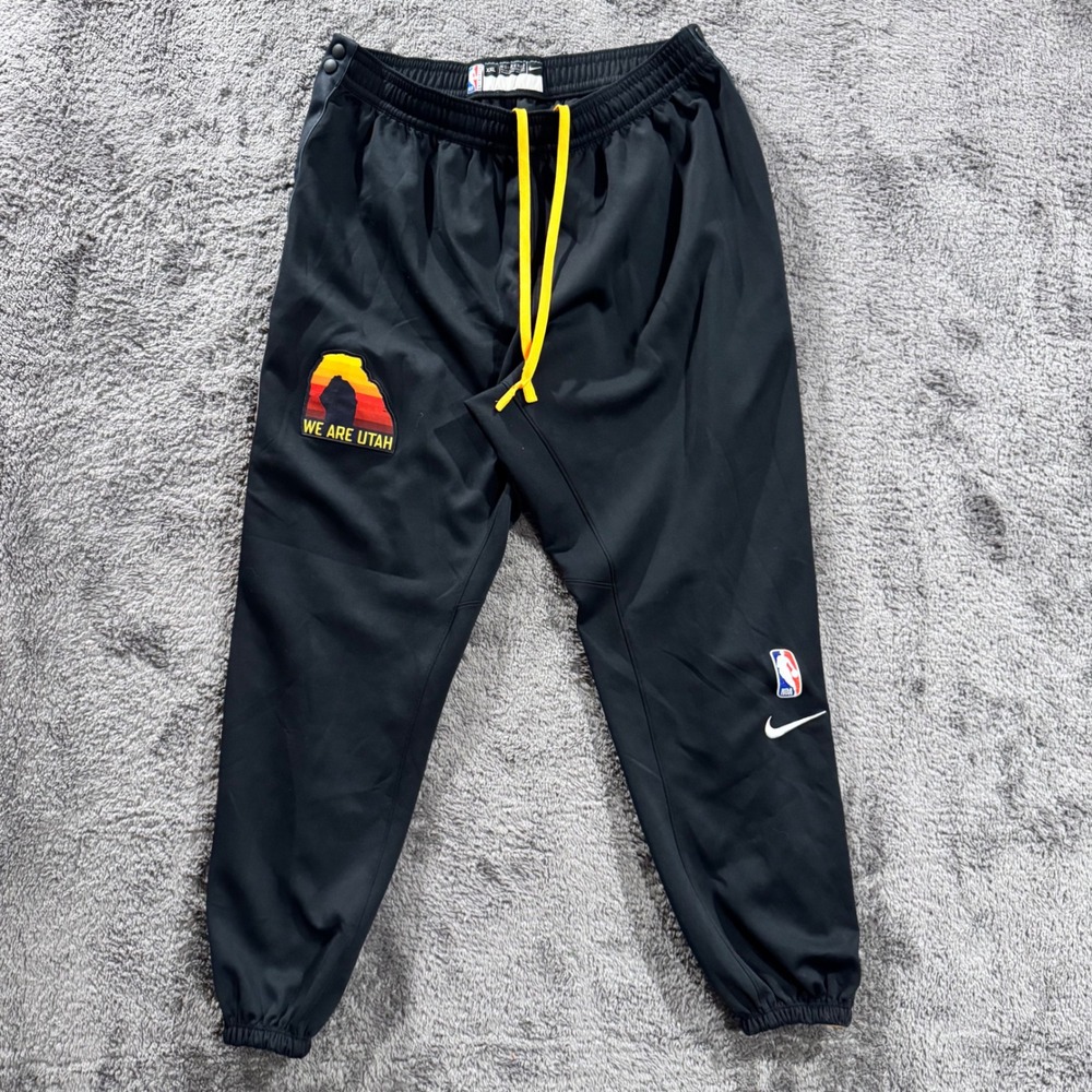 Nike Utah Jazz NBA Authentics Dri-FIT Black Warm Up Pants Mens XXL We Are Utah